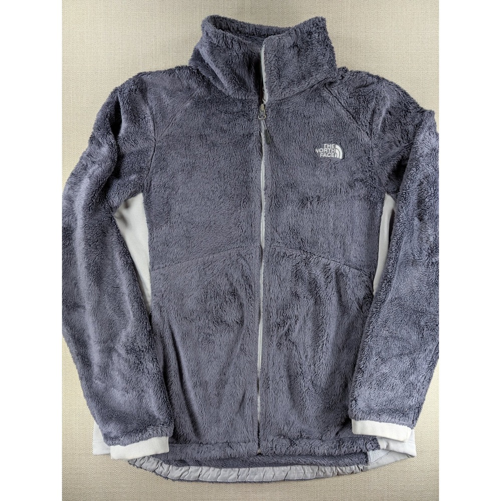 The North Face Osito Fleece Jacket Womens XL Grey White Full Zip‎ Plush Soft